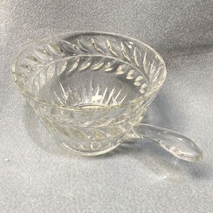 Vintage Indiana Glass One Handle Bowl in Laurel Leaf Pattern